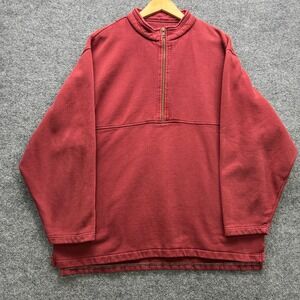 Vintage Teva Quarter Zip Pullover Sweatshirt Men XL Burgundy Red Fleece Gorpcore